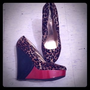 High wedges leopard print